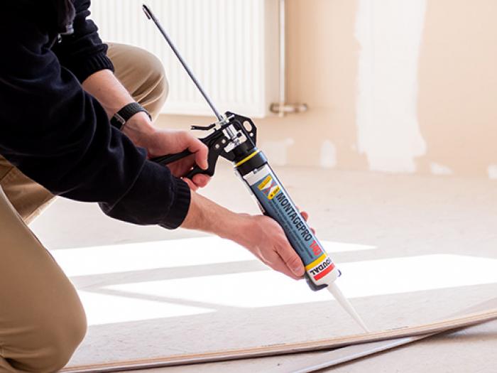 Soudal application installing skirting boards and decorative fixtures